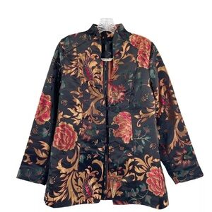 Soft Surroundings Moon Dynasty Brocade Asian Floral Blazer Large